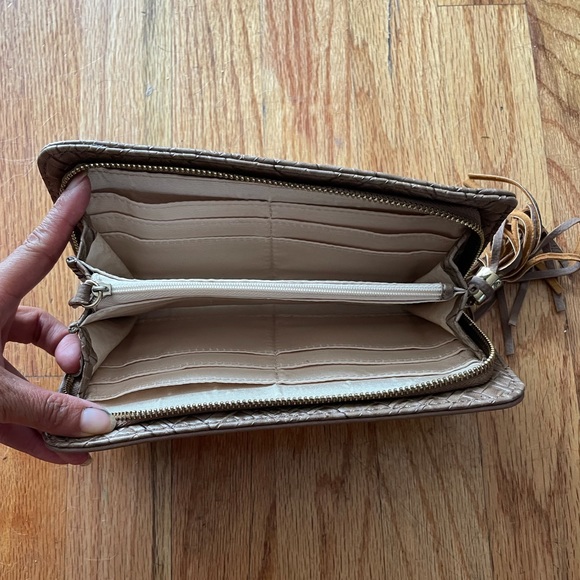 Bebe Bronze bi fold wallet wristlet - Picture 2 of 3